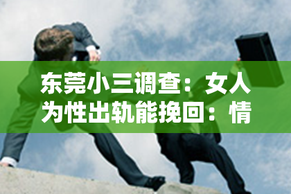 东莞小三调查：女人为性出轨能挽回：情感修复的探索与思考