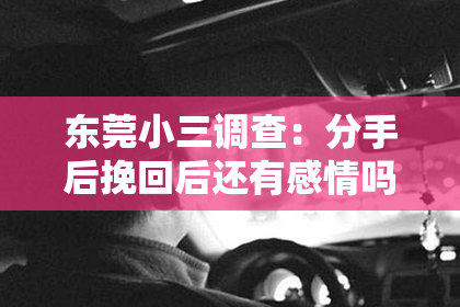 东莞小三调查：分手后挽回后还有感情吗？深度解析复合关系的重建与未来