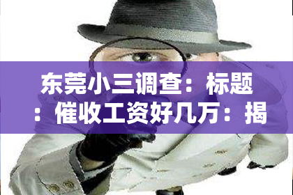东莞小三调查：标题：催收工资好几万：揭秘工资拖欠背后的困境与应对策略