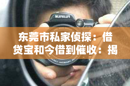 东莞市私家侦探：借贷宝和今借到催收：揭秘网络借贷平台的催收现状