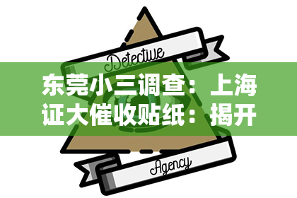 东莞小三调查：上海证大催收贴纸：揭开催收行业的神秘面纱