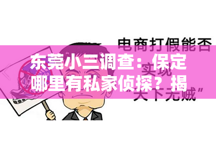 东莞小三调查：保定哪里有私家侦探？揭秘私家侦探行业那些事儿
