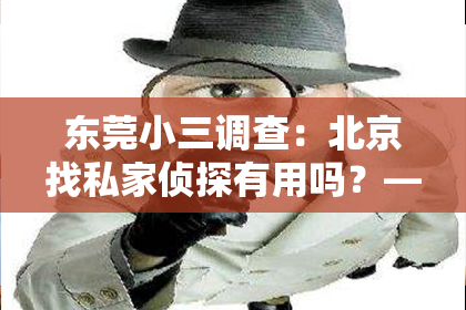 东莞小三调查：北京找私家侦探有用吗？——揭秘私家侦探的实用性与局限性