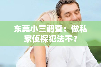 东莞小三调查：做私家侦探犯法不？