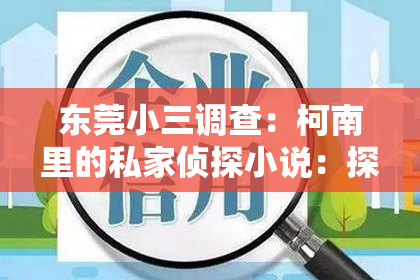东莞小三调查：柯南里的私家侦探小说：探秘名侦探柯南中的推理世界