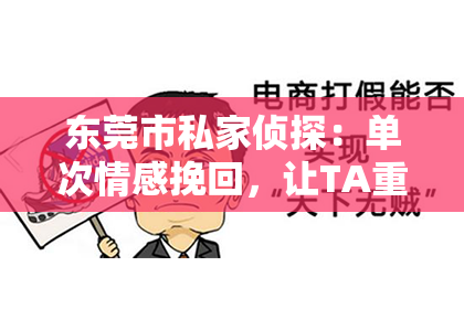 东莞市私家侦探:单次情感挽回,让TA重新爱上你!