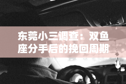 东莞小三调查:双鱼座分手后的挽回周期