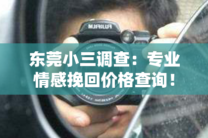 东莞小三调查:专业情感挽回价格查询!