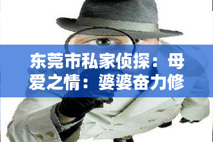 东莞市私家侦探:母爱之情:婆婆奋力修复儿子的婚姻