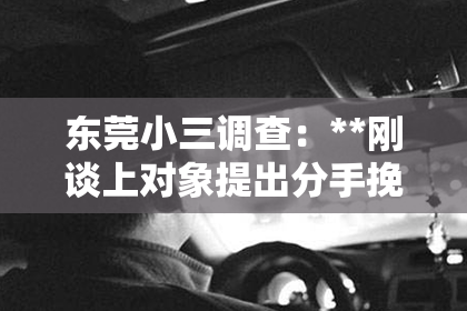 东莞小三调查：**刚谈上对象提出分手挽回书**