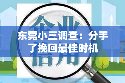 东莞小三调查：分手了挽回最佳时机