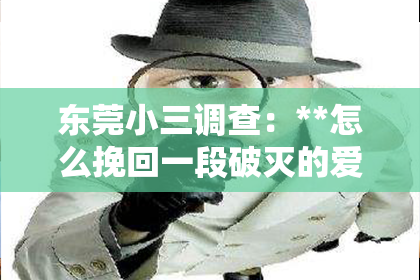东莞小三调查：**怎么挽回一段破灭的爱情**