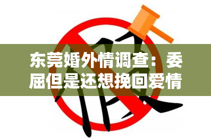 东莞婚外情调查：委屈但是还想挽回爱情说说