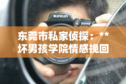 东莞市私家侦探：**坏男孩学院情感挽回报价**