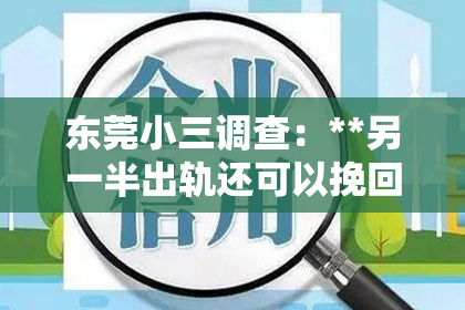 东莞小三调查：**另一半出轨还可以挽回吗？**