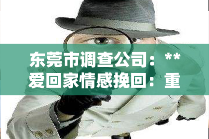 东莞市调查公司：**爱回家情感挽回：重拾失落的温暖**